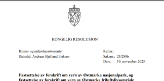 Fastsettelse av forskrift om vern av Østmarka nasjonalpark, og fastsettelse av forskrift om vern av Østmarka friluftslivsområde