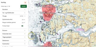 Sjekk ut nye Norgeskart.no I nye Norgeskart.no kan du velge mellom flere temakartlag. ©norgeskart.no